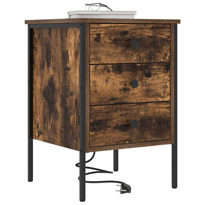 Armadio da Notte con cassetto 2 pcs Rovere fumé 42 x 41 x 61 cm | homemem39