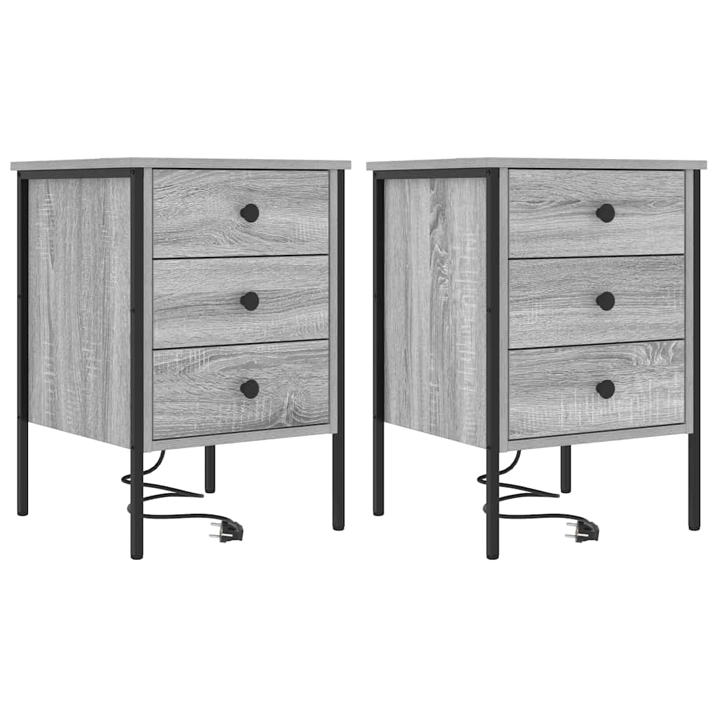 Armadio da Notte 2 pcs Grigio Sonoma 42 x 41 x 61 cm | homemem39