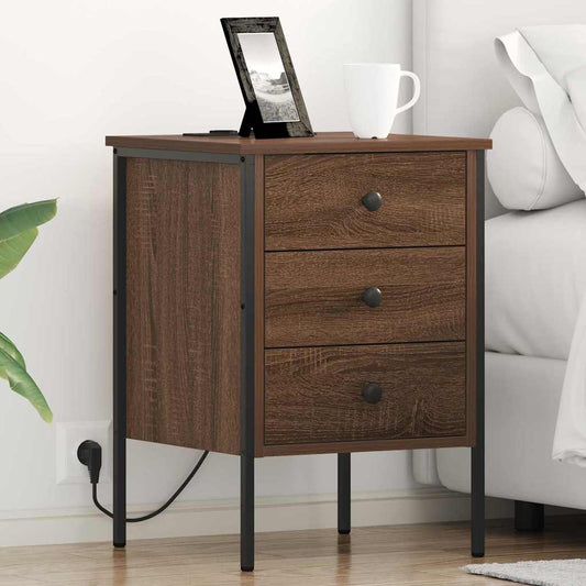 Armadio da Notte con cassetto Rovere Marrone 42 x 41 x 61 cm