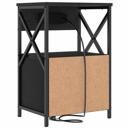 Armadio da Notte Rovere Nero 40 x 31 x 60 cm Legno multistrato