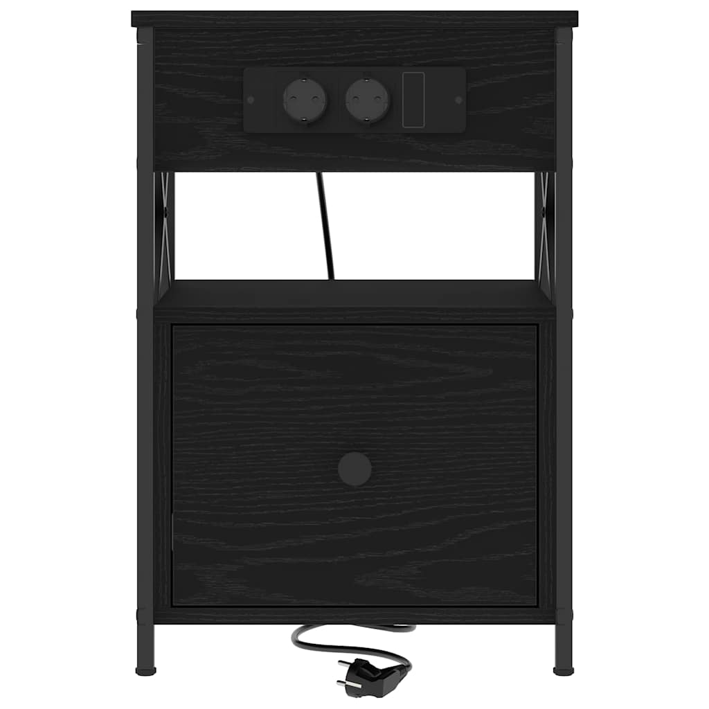 Armadio da Notte Rovere Nero 40 x 31 x 60 cm Legno multistrato