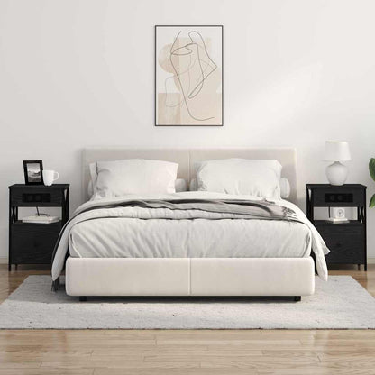 Armadio da Notte con cassetto 2 pcs Rovere Nero 40 x 31 x 60 cm | homemem39