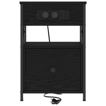 Armadio da Notte con cassetto 2 pcs Rovere Nero 40 x 31 x 60 cm | homemem39
