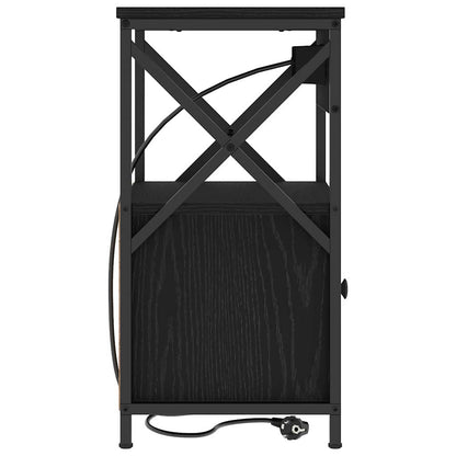 Armadio da Notte con cassetto 2 pcs Rovere Nero 40 x 31 x 60 cm | homemem39