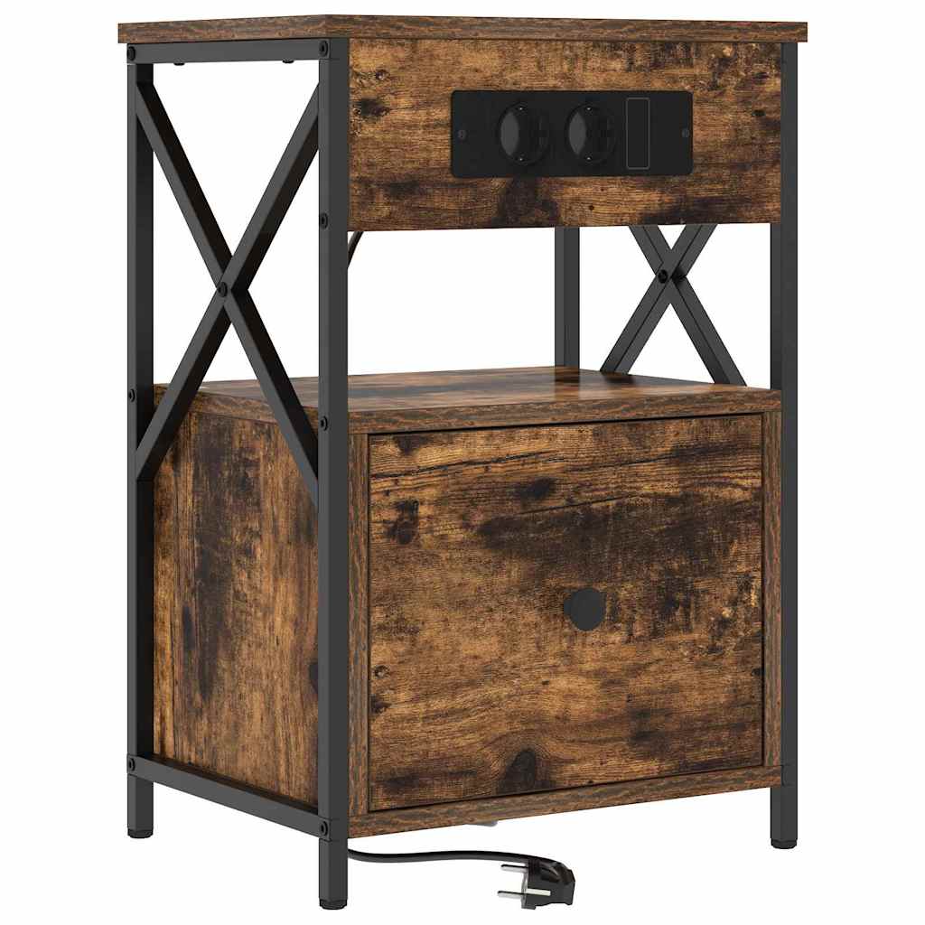 Armadio da Notte Rovere fumé 40 x 31 x 60 cm Legno multistrato