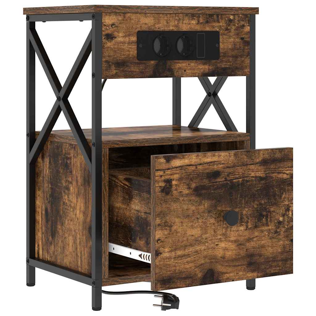 Armadio da Notte Rovere fumé 40 x 31 x 60 cm Legno multistrato | homemem39