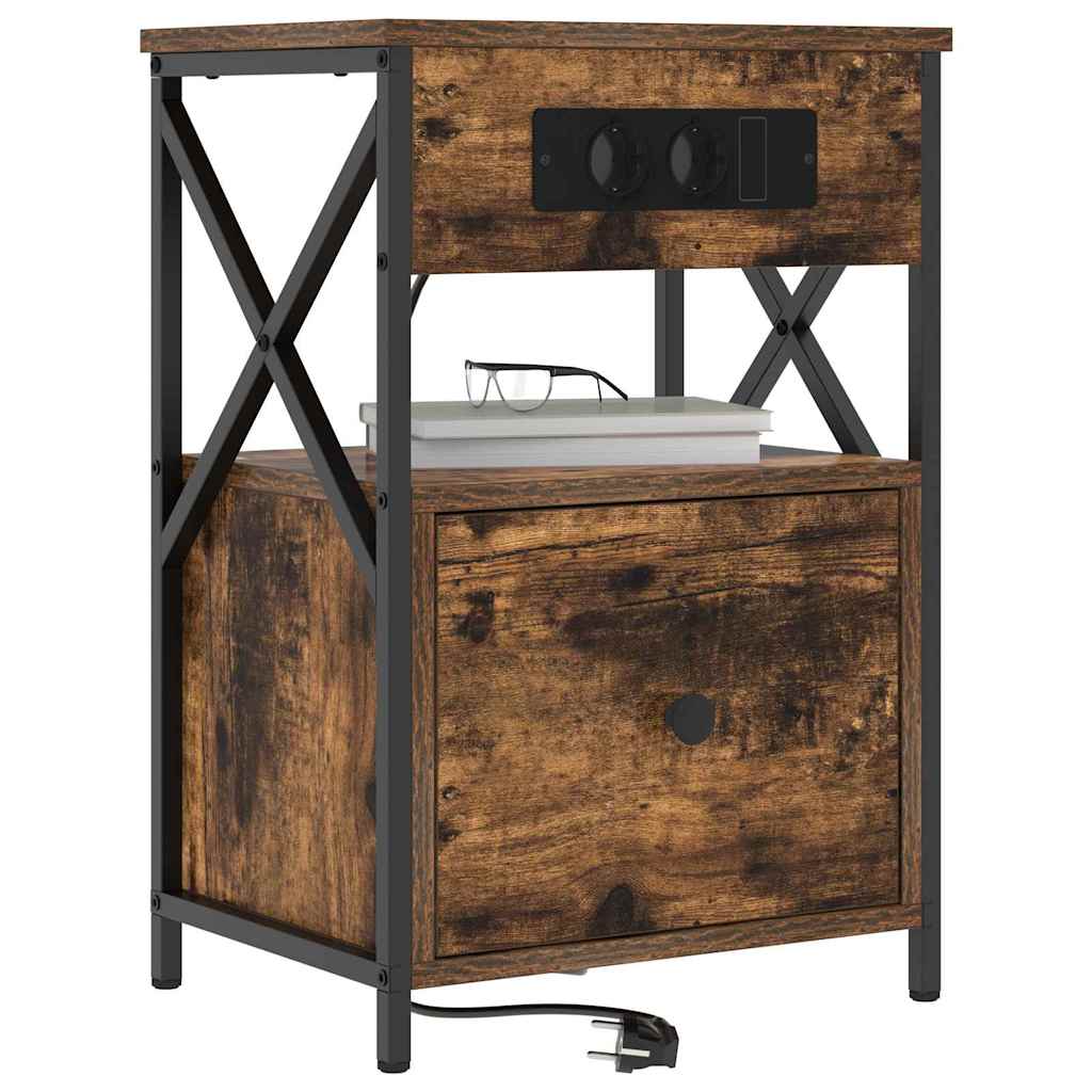 Armadio da Notte Rovere fumé 40 x 31 x 60 cm Legno multistrato