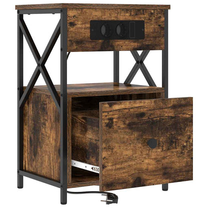 Armadio da Notte con cassetto 2 pcs Rovere fumé 40 x 31 x 60 cm | homemem39