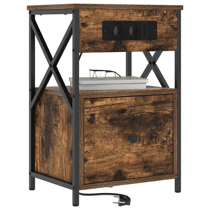 Armadio da Notte con cassetto 2 pcs Rovere fumé 40 x 31 x 60 cm | homemem39