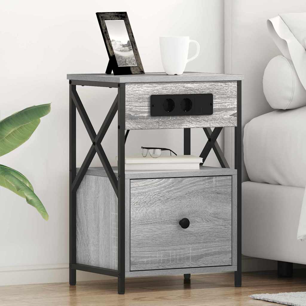 Armadio da Notte 2 pcs Grigio Sonoma 40 x 31 x 60 cm | homemem39