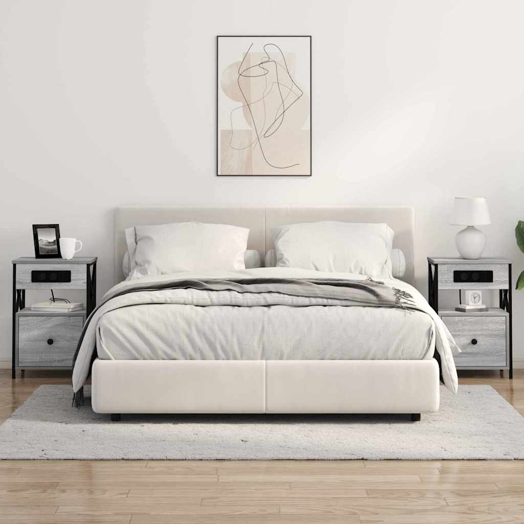 Armadio da Notte 2 pcs Grigio Sonoma 40 x 31 x 60 cm | homemem39