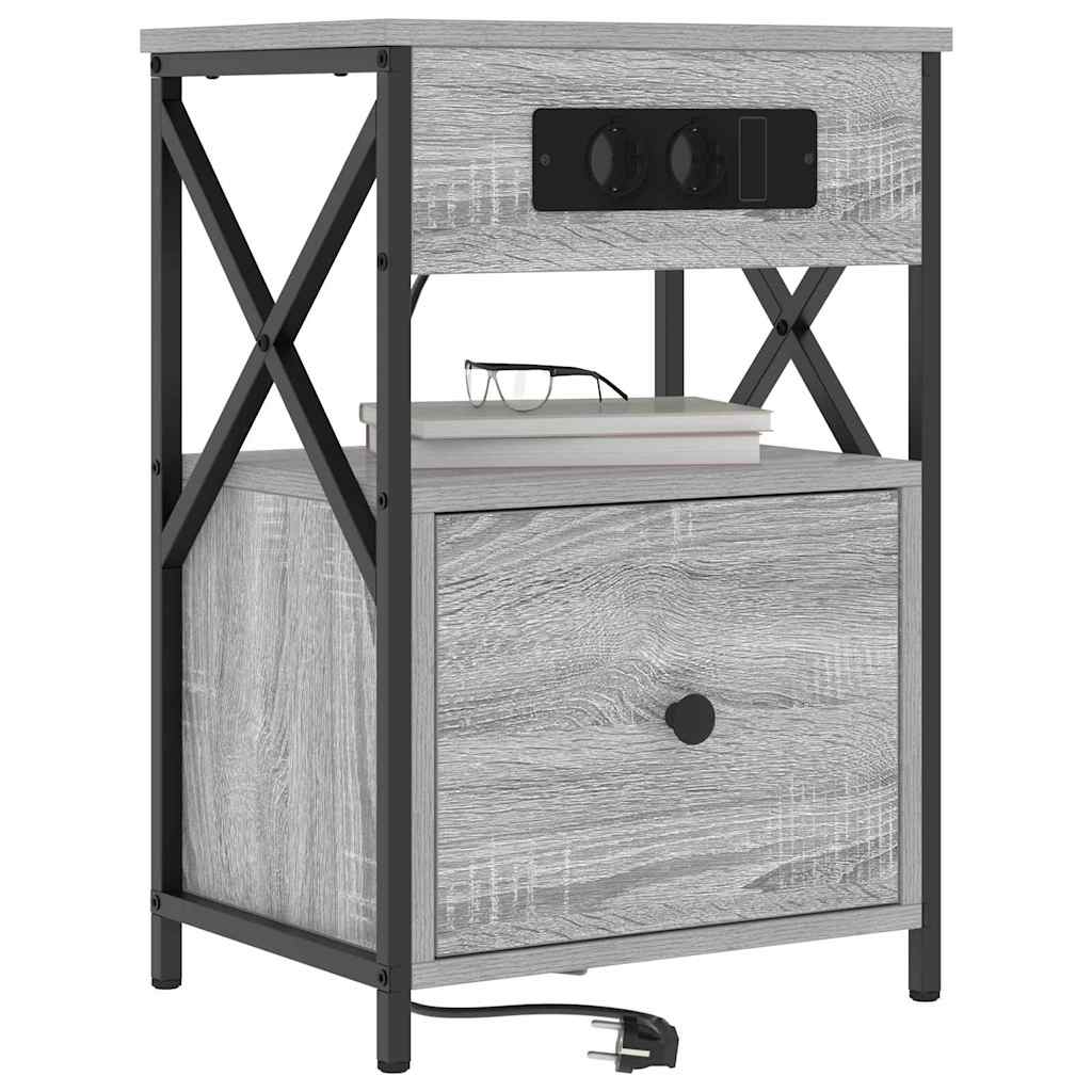 Armadio da Notte 2 pcs Grigio Sonoma 40 x 31 x 60 cm | homemem39