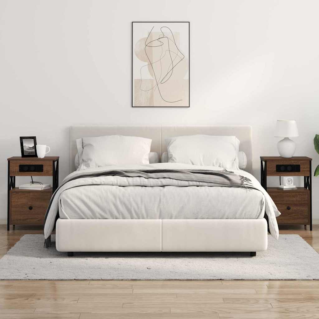 Armadio da Notte con cassetto Rovere Marrone 40 x 31 x 60 cm