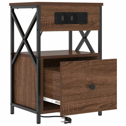 Armadio da Notte con cassetto Rovere Marrone 40 x 31 x 60 cm