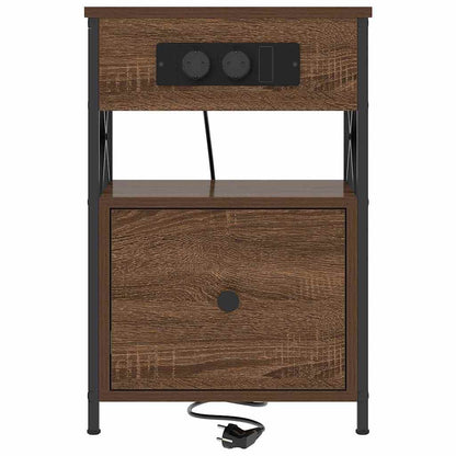 Armadio da Notte con cassetto Rovere Marrone 40 x 31 x 60 cm