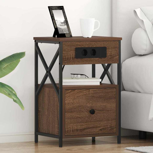 Armadio da Notte 2 pcs Rovere Marrone 40 x 31 x 60 cm | homemem39