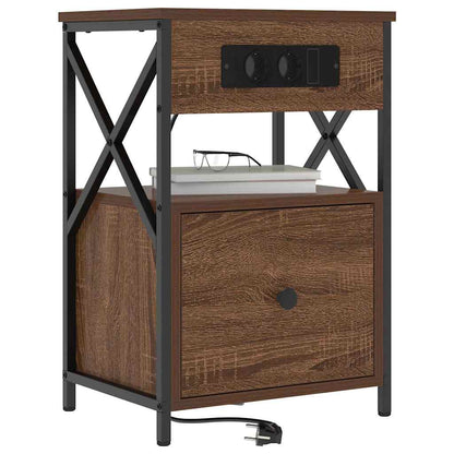 Armadio da Notte 2 pcs Rovere Marrone 40 x 31 x 60 cm | homemem39