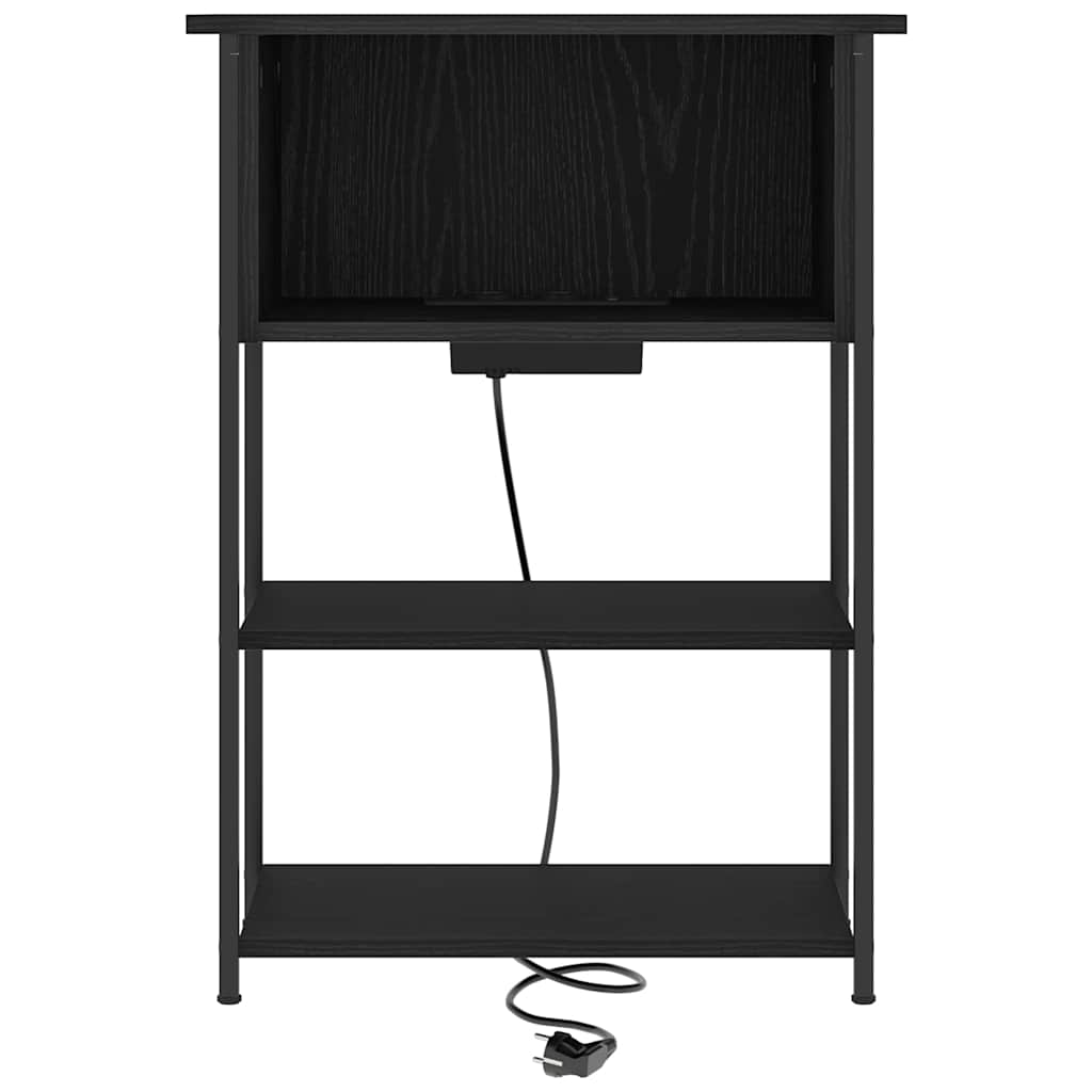 Armadio da Notte Rovere Nero 55 x 31 x 76 cm Legno multistrato | homemem39