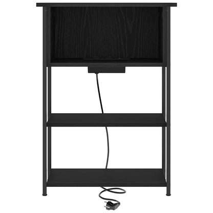 Armadio da Notte Rovere Nero 55 x 31 x 76 cm Legno multistrato | homemem39