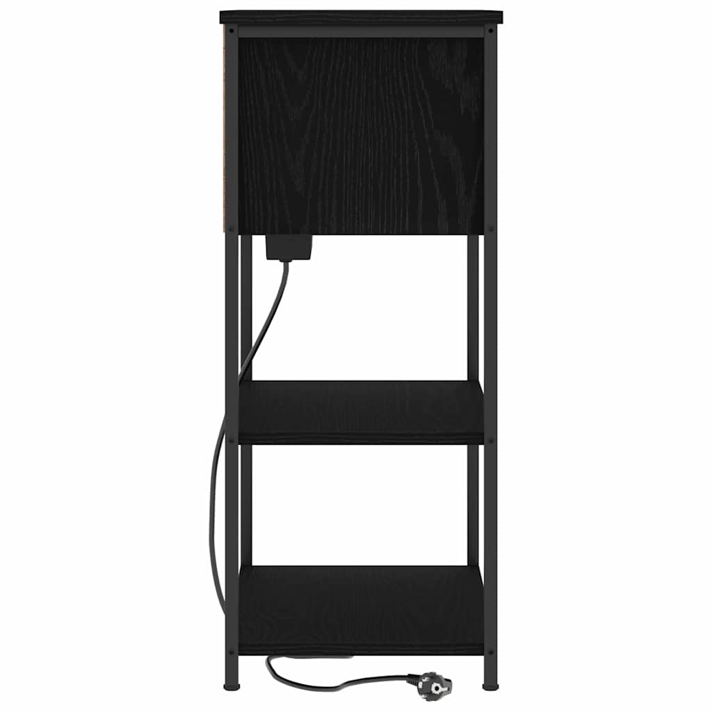 Armadio da Notte Rovere Nero 55 x 31 x 76 cm Legno multistrato | homemem39