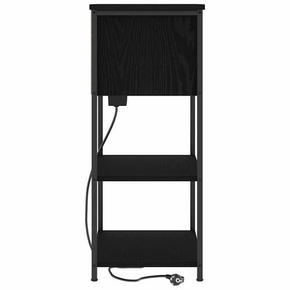 Armadio da Notte Rovere Nero 55 x 31 x 76 cm Legno multistrato | homemem39