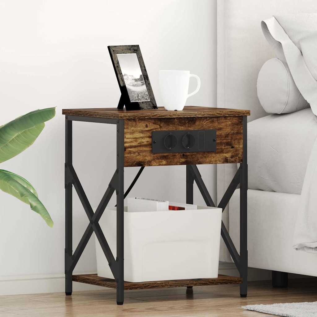 Armadio da Notte Rovere fumé 41 x 31 x 51 cm Legno multistrato | homemem39