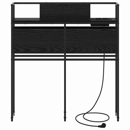 Testata contenitore Rovere nero 80 cm Legno multistrato