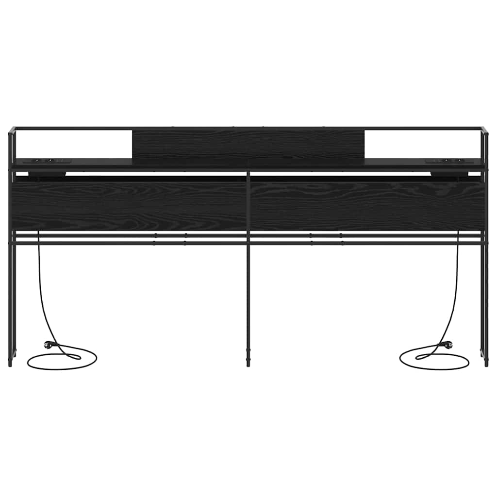 Testata contenitore Rovere nero 200 cm Legno multistrato