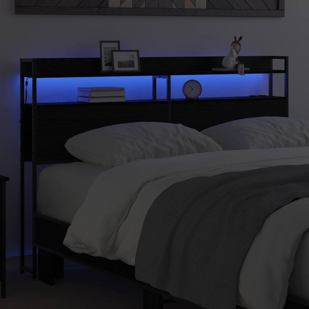 Testata contenitore Rovere nero 135 cm Legno multistrato