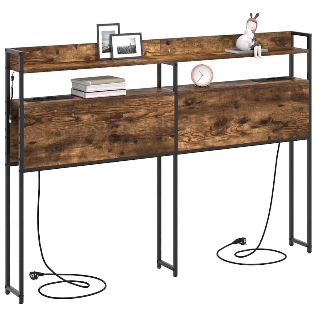 Testata contenitore con testiera Rovere fumo 140,5 x 15 x 98 cm