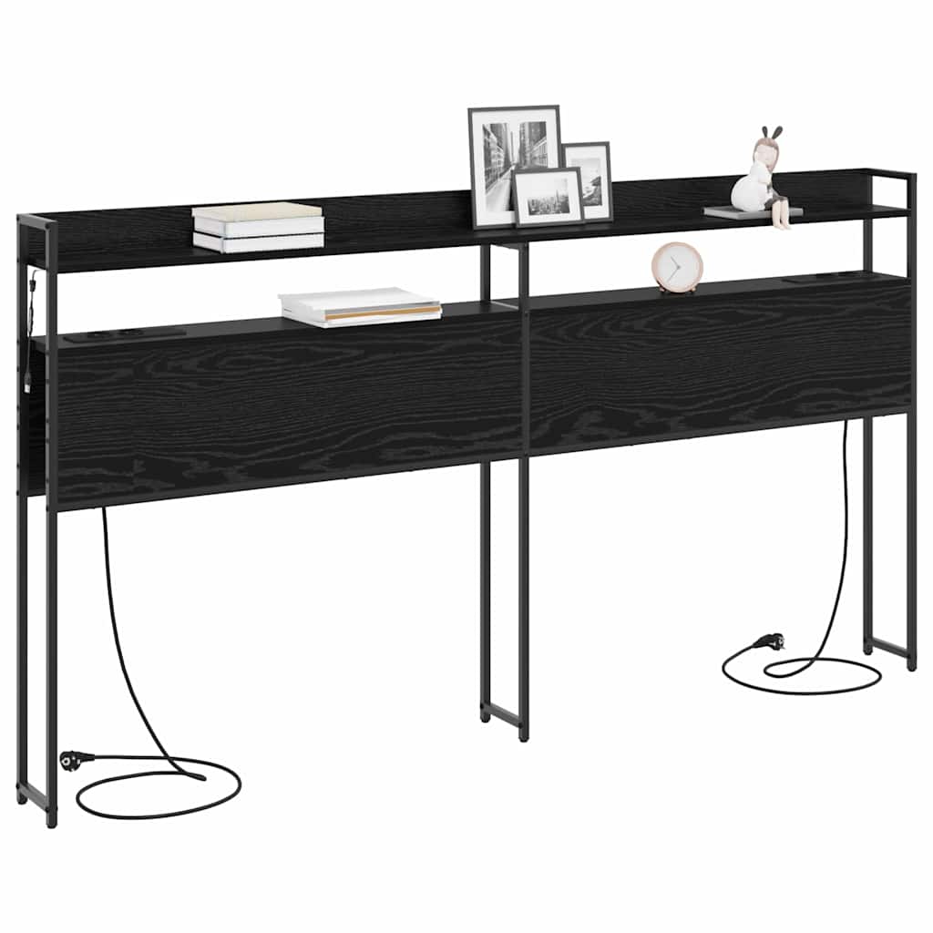 Testata contenitore Rovere nero 200 cm Legno multistrato