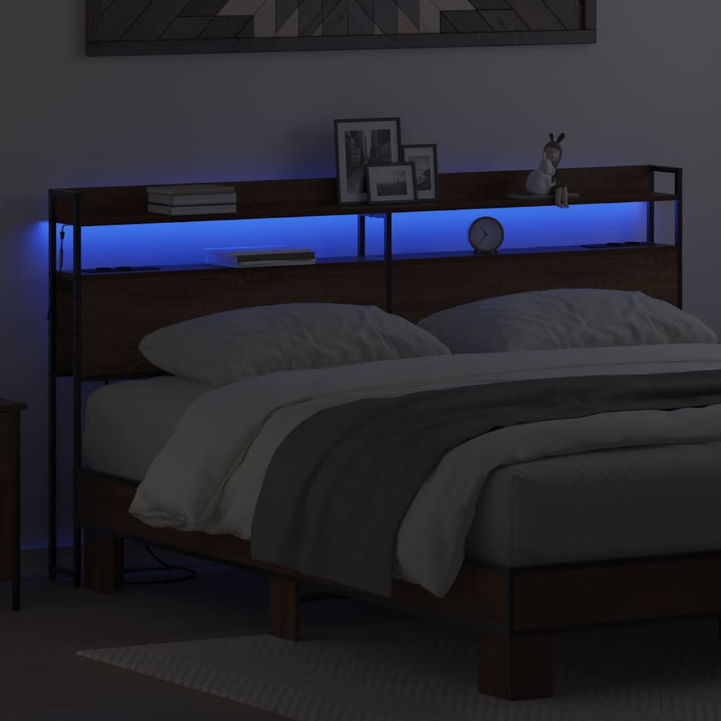 Testata contenitore Rovere marrone 200 cm Legno multistrato