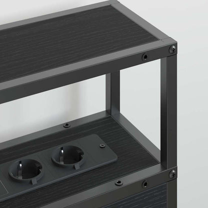 Testata contenitore Rovere nero 200 cm Legno multistrato