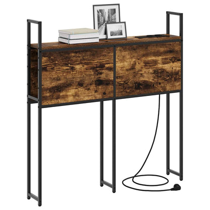 Testiera con Stazione di Carica e Storage Rovere fumo 75 cm