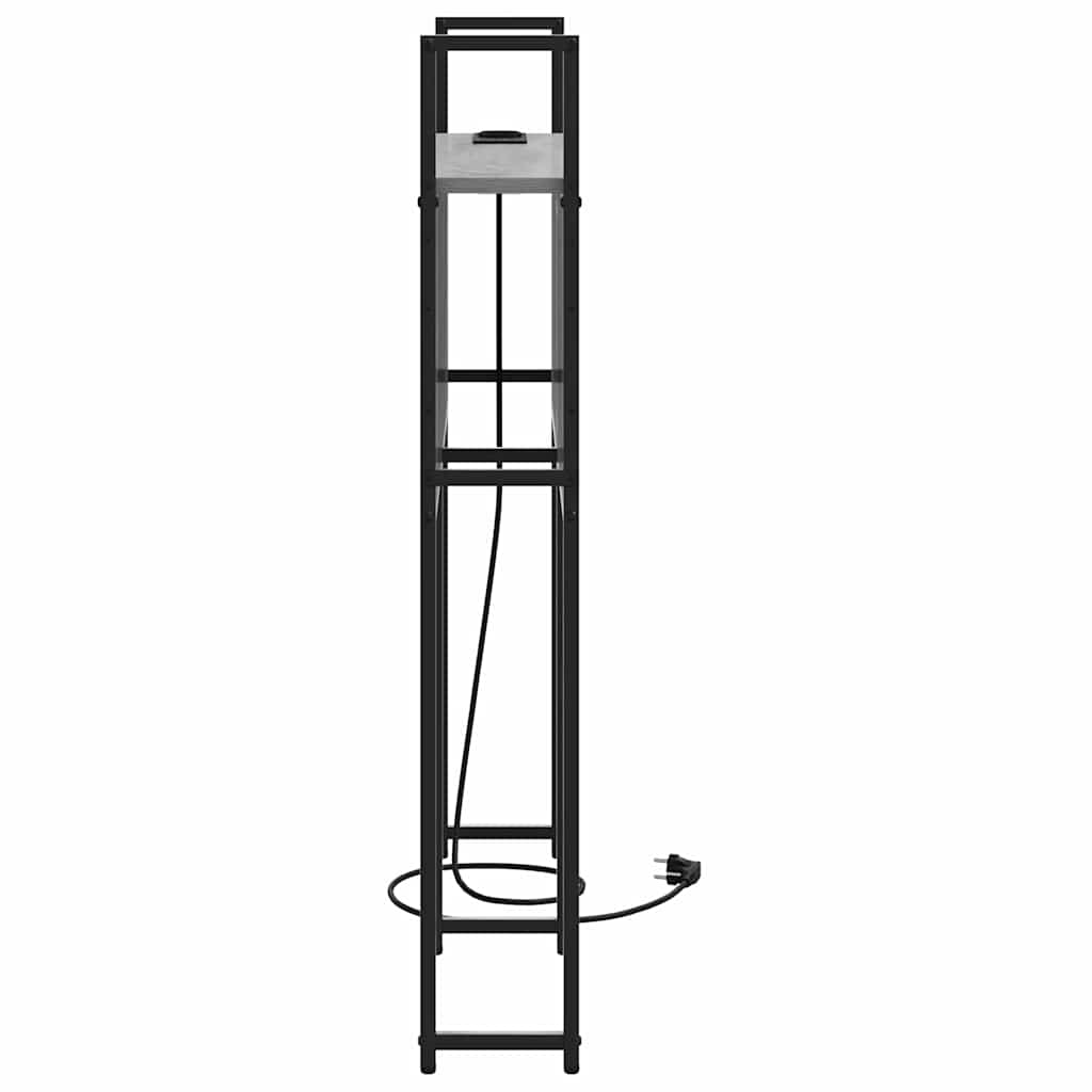 Testiera con Stazione di Carica e Storage Grigio sonoma 75 cm