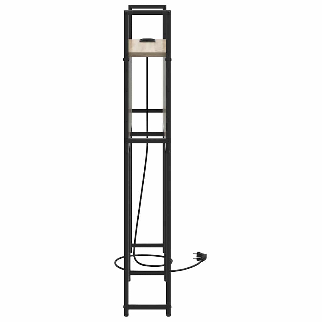 Testiera con Stazione di Carica e Storage rovere sonoma 80 cm