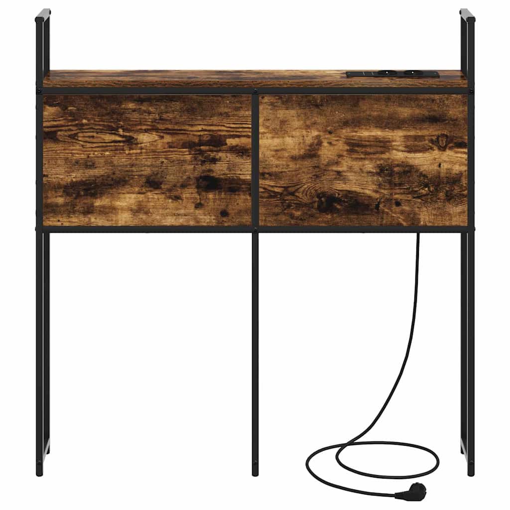 Testiera con Stazione di Carica e Storage Rovere fumo 80 cm