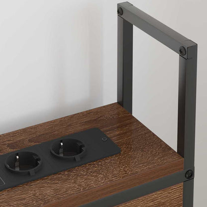 Testiera con Stazione di Carica e Storage Rovere marrone 80 cm