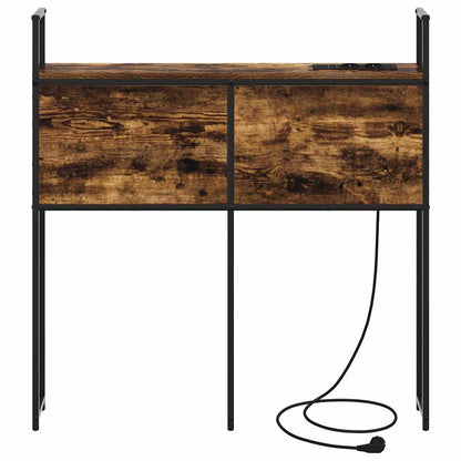 Testiera con Stazione di Carica e Storage Rovere fumo 90 cm