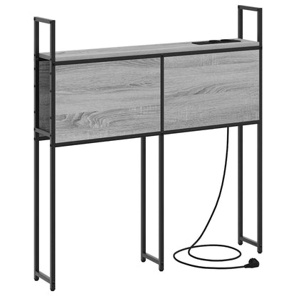 Testiera con Stazione di Carica e Storage Grigio sonoma 90 cm