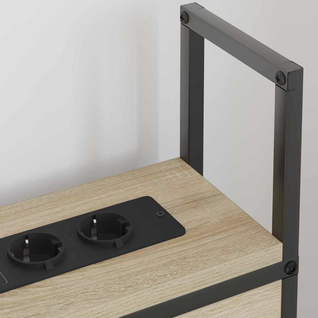 Testiera con Stazione di Carica e Storage rovere sonoma 100 cm