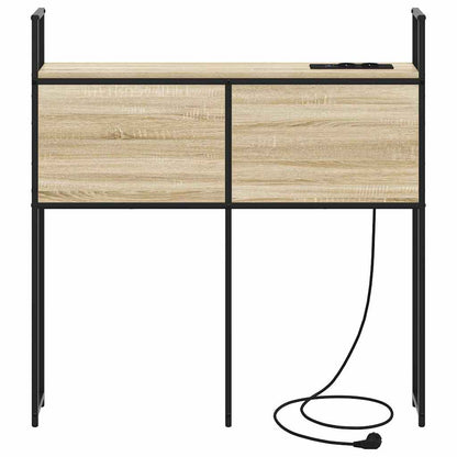 Testiera con Stazione di Carica e Storage rovere sonoma 100 cm