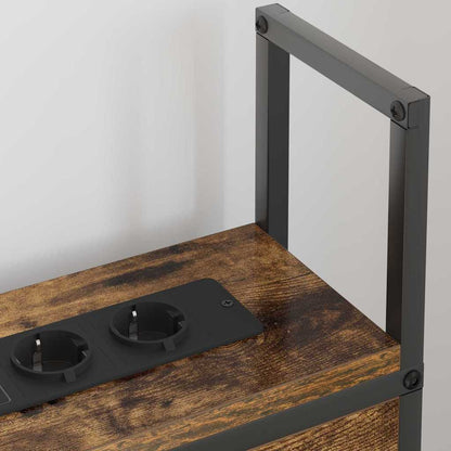 Testiera con Stazione di Carica e Storage Rovere fumo 100 cm