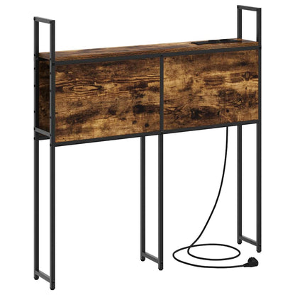 Testiera con Stazione di Carica e Storage Rovere fumo 100 cm