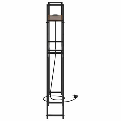 Testiera con Stazione di Carica e Storage Rovere marrone 100 cm