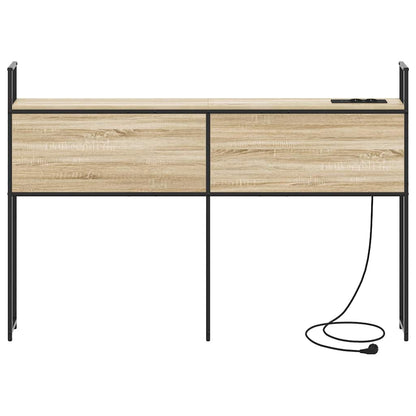 Testiera con Stazione di Carica e Storage rovere sonoma 120 cm