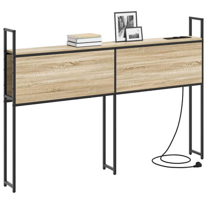 Testiera con Stazione di Carica e Storage rovere sonoma 120 cm