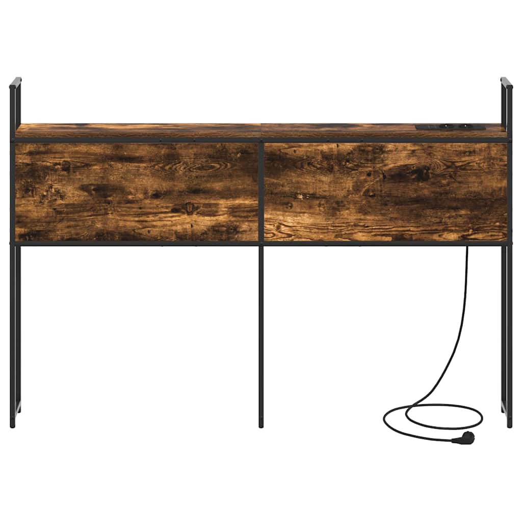 Testiera con Stazione di Carica e Storage Rovere fumo 120 cm