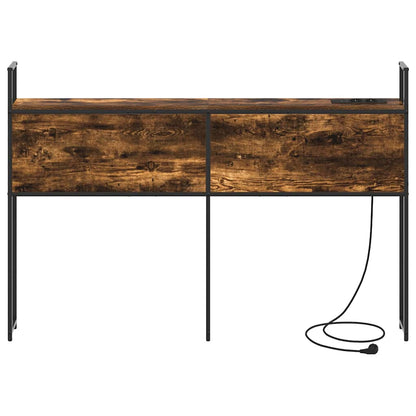 Testiera con Stazione di Carica e Storage Rovere fumo 120 cm