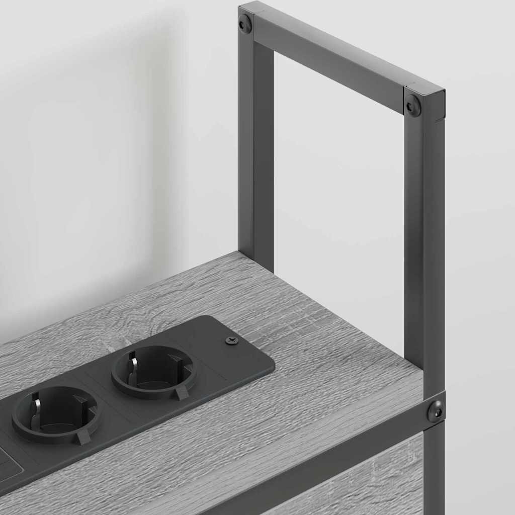 Testiera con Stazione di Carica e Storage Grigio sonoma 120 cm